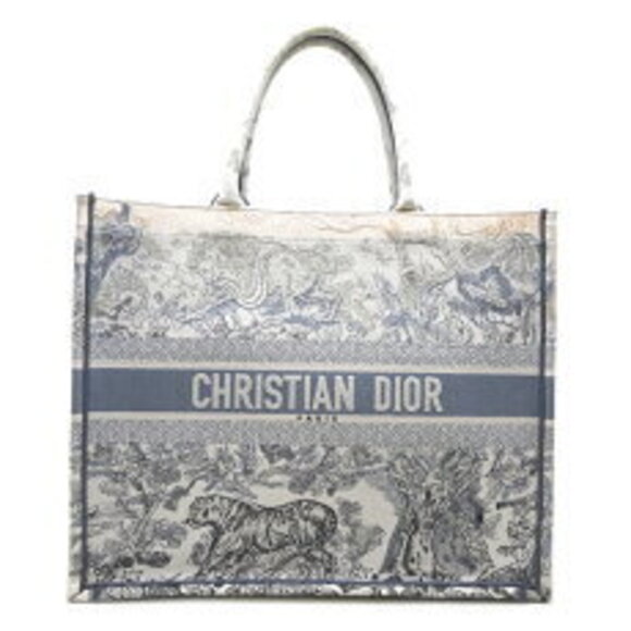 Dior Handbags - Christian Dior Book Tote Handbag Jacquard White